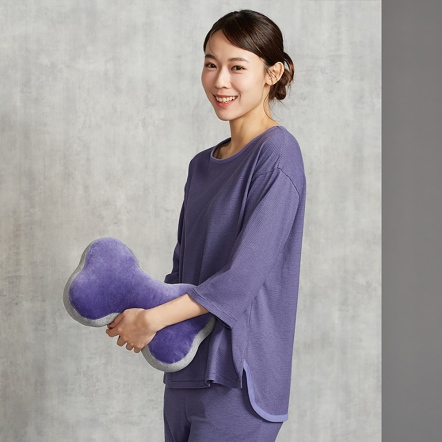 素面拼接骨頭車用頸枕-星光紫