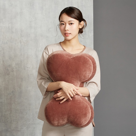 素面中骨頭抱枕-可可棕