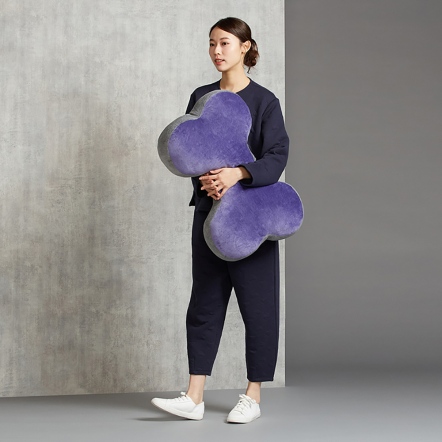 素面拼接大骨頭抱枕-星光紫