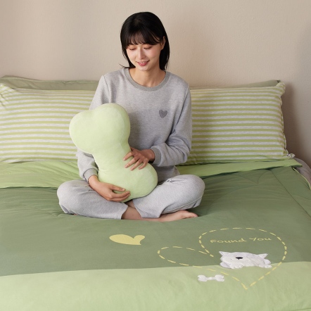 打盹柴犬 四季被-尤加利綠