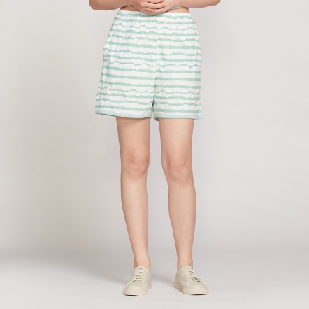 凸條提花短褲-薄荷綠