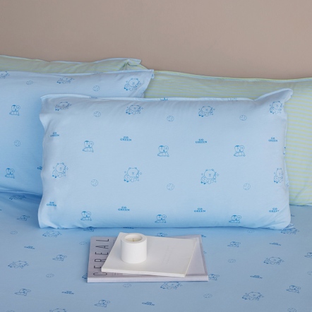 LINE FRIENDS｜好友地球印花枕套1入-天空藍