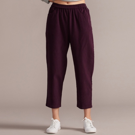 網路限定 | 磨毛伸縮寬鬆長褲