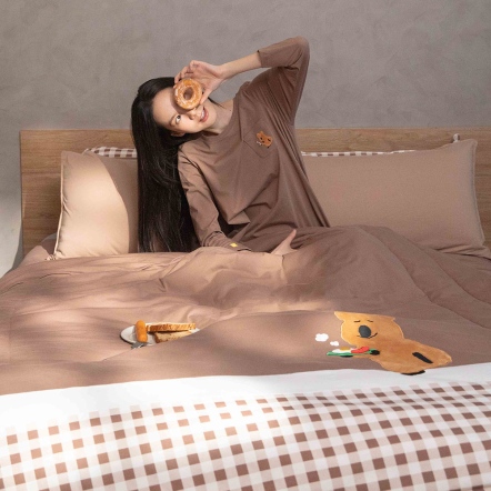DINOTAENG｜早餐四季被抱枕組-可可棕