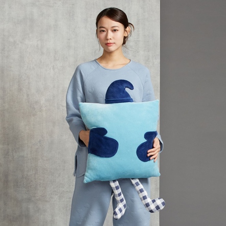精靈方形抱枕-冰島藍