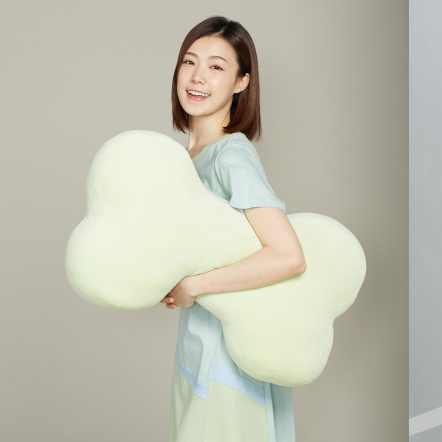 素面大骨頭抱枕-若草綠
