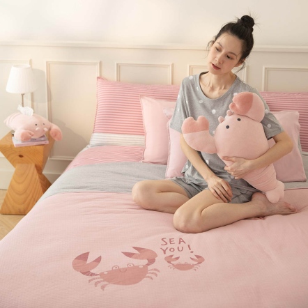 Sea You螃蟹 薄紗毯-微光粉