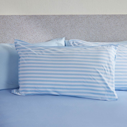 條紋信封式枕套1入-浮水藍