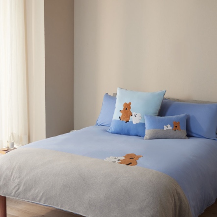 DINOTAENG｜QUOKKA & BOBO 被套+枕套組-海島藍