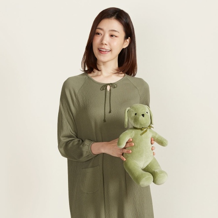 乖乖坐姿狗玩偶-抹茶綠