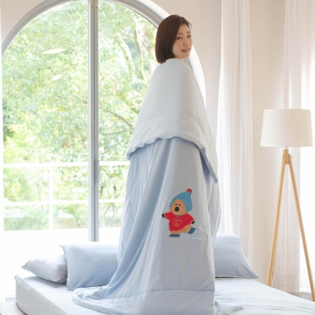 【玉石纖維】DINOTAENG | 滑冰 冰玉被-雲朵藍