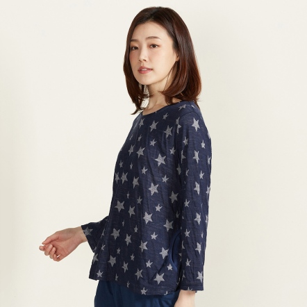 網路限定 | 星星提花長袖上衣