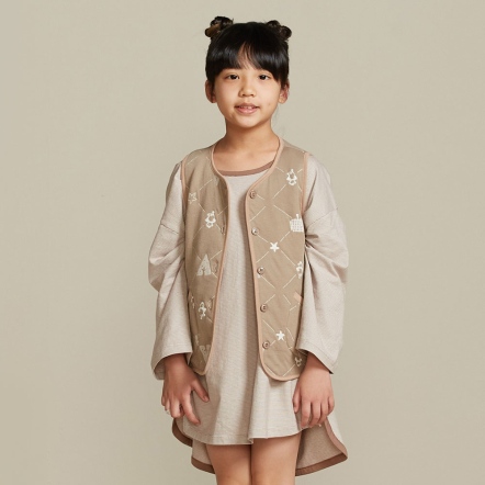 童裝 | 海鸚鵡包紗背心-摩卡棕