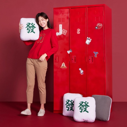 新年系列｜麻將青發抱枕