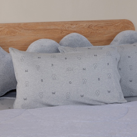 LINE FRIENDS｜熊大印花枕套1入-迷霧灰