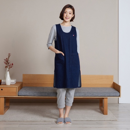 梗犬牛仔圍裙-丈青