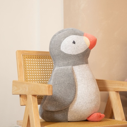 海鸚鵡立體抱枕-迷霧灰