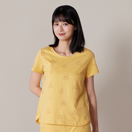 DINOTAENG｜QUOKKA & BOBO 印花短袖上衣-盛夏黃