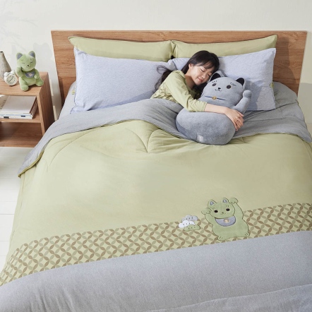 招財貓 四季被-抹茶綠