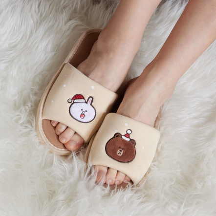 LINE FRIENDS｜冬日熊大兔兔室內拖鞋(M/L)