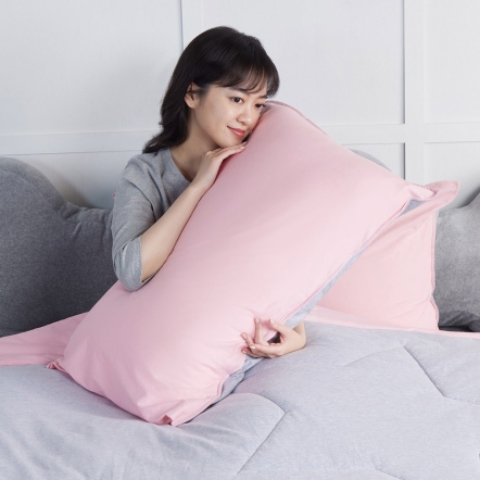 減法美學｜素面雙色信封式枕套1入-寧靜灰