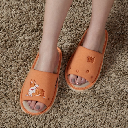 柯基開口室內拖鞋-暖陽橘(M/L)