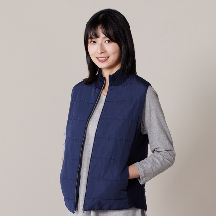 鋪棉風衣背心-丈青