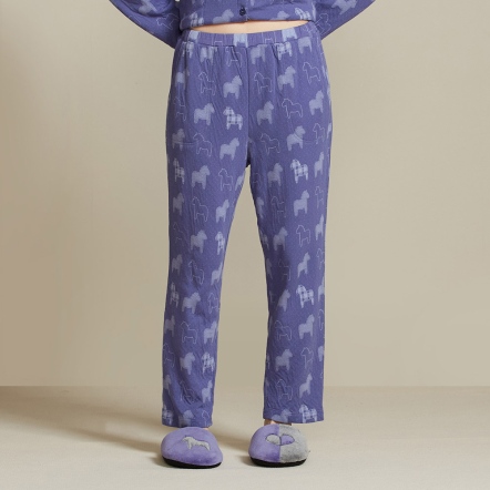 冰島馬提花長褲-星光紫