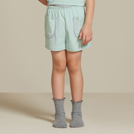 童裝 | 純棉素面短褲-薄荷綠