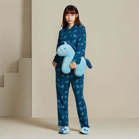 冰島馬立體抱枕-冰島藍