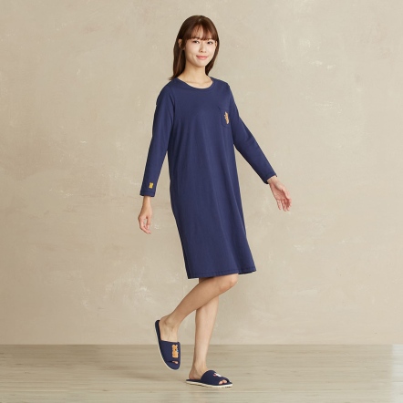 DINOTAENG | 早餐繡花洋裝-星海藍