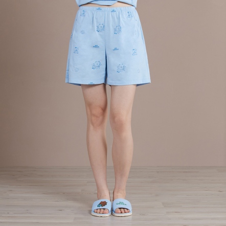 LINE FRIENDS｜好友地球印花短褲-天空藍（M/L）