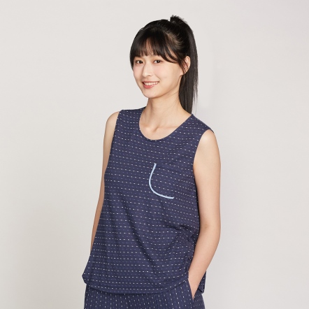 點點提花背心-丈青