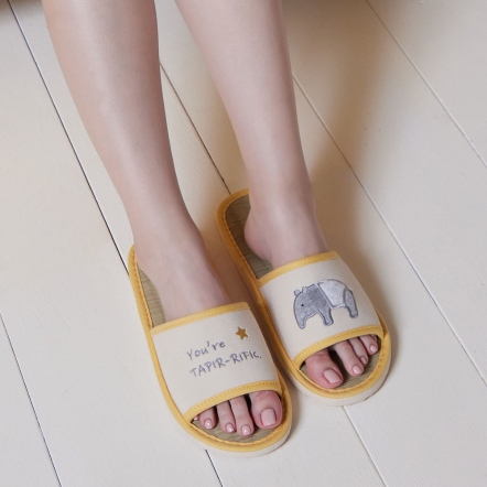 馬來貘藺草室內拖鞋-象牙白(M/L)