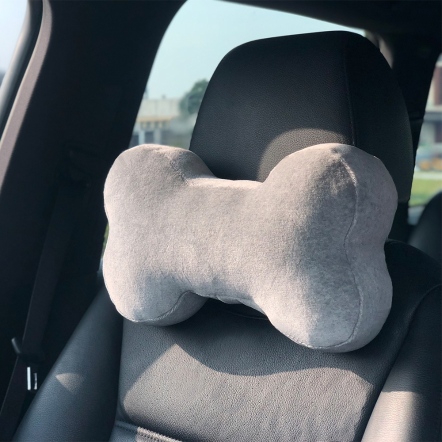 素面車用骨頭頸枕-迷霧灰