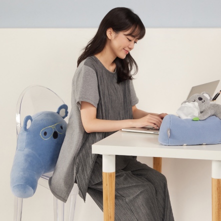 無尾熊背部靠枕-勿忘草藍