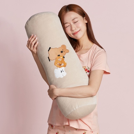 【預購】DINOTAENG | 蝴蝶餅圓筒長抱枕-奶霜杏