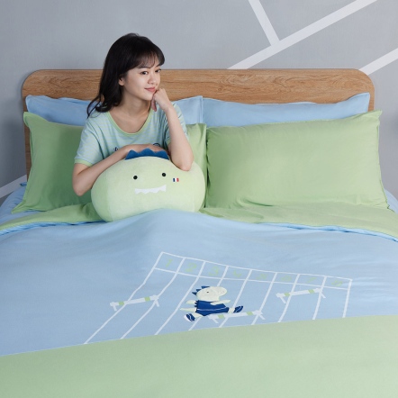 恐龍田徑 四季被-天空藍/若草綠