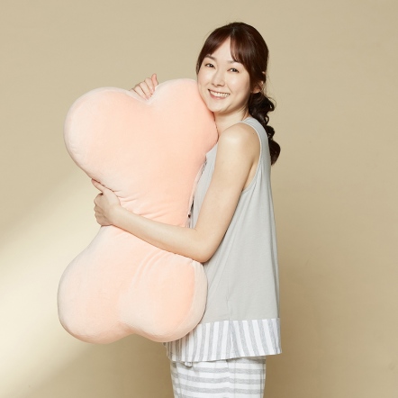 網路限定｜素面大骨頭抱枕-蜜瓜橘