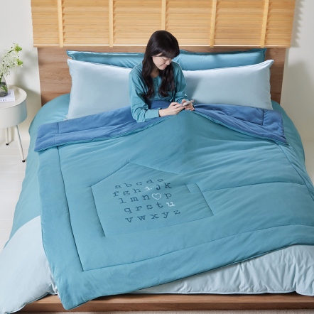 字母 蓄暖被-暮光綠