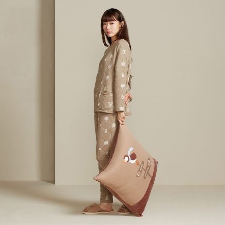 海鸚鵡方形抱枕（60x60公分）-大地棕