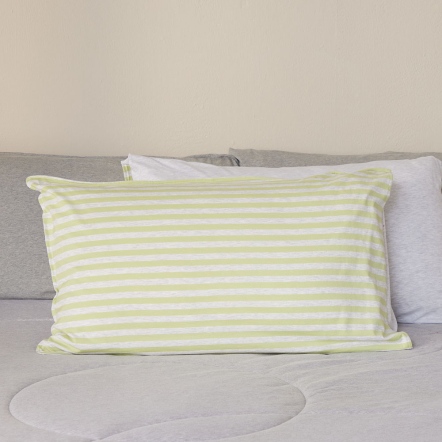 減法美學｜條紋雙色信封式枕套1入-新芽綠