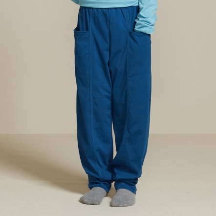 童裝 | 素面長褲-極光藍