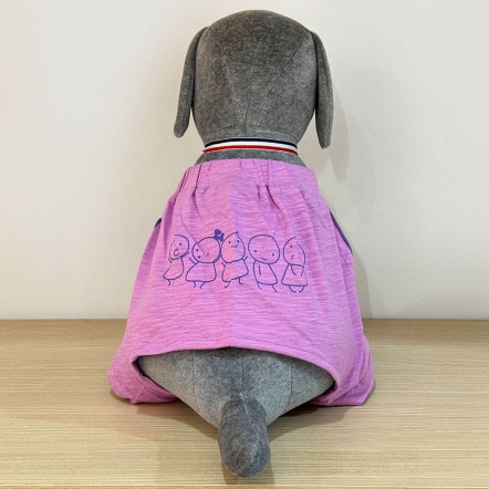 以旺娃娃網印狗褲子-紫