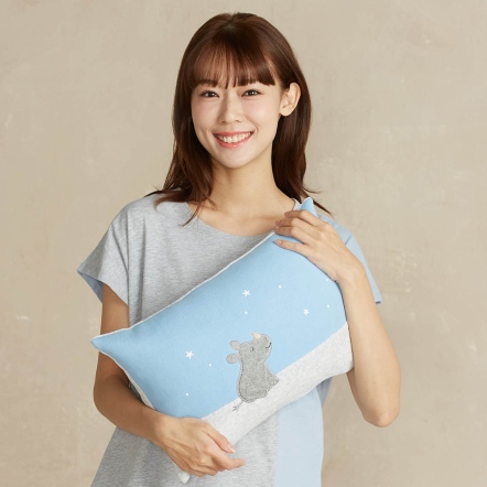星空犀牛方形抱枕（30x45公分）-藍