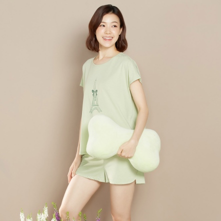 素面小骨頭抱枕- 若草綠