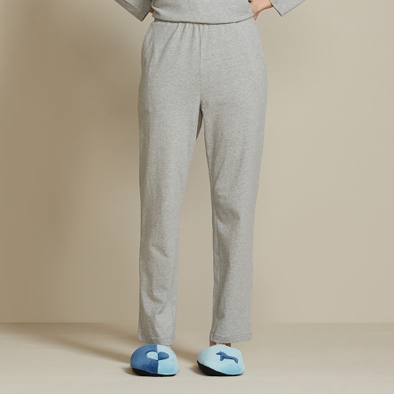 素面合身長褲-迷霧灰