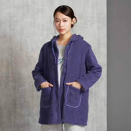 搖粒絨連帽外套-星光紫