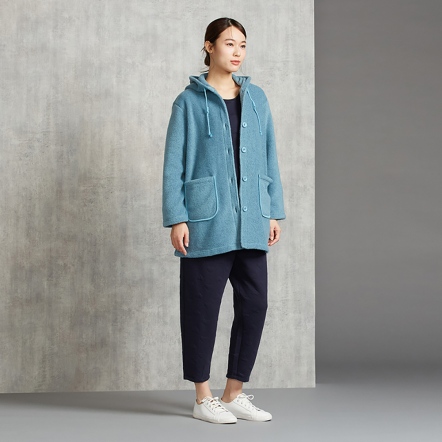 搖粒絨連帽外套-暮光綠