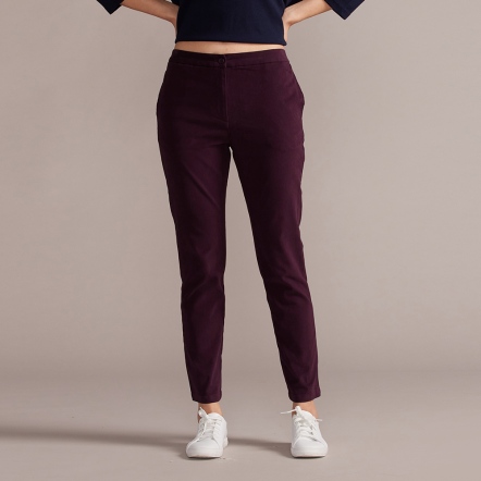 網路限定 | 磨毛伸縮合身長褲